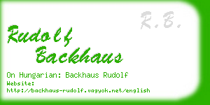 rudolf backhaus business card